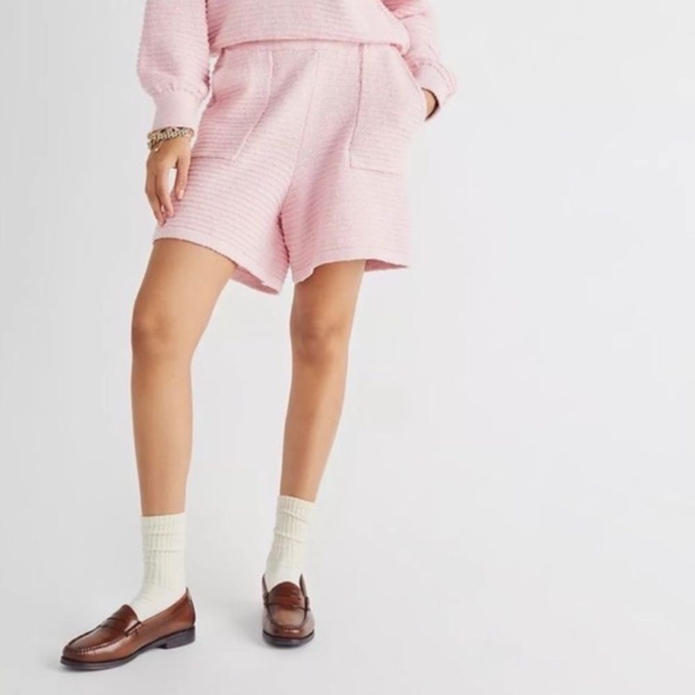 Free People Beach Pink Carter High Waisted Sweater Knit Shorts